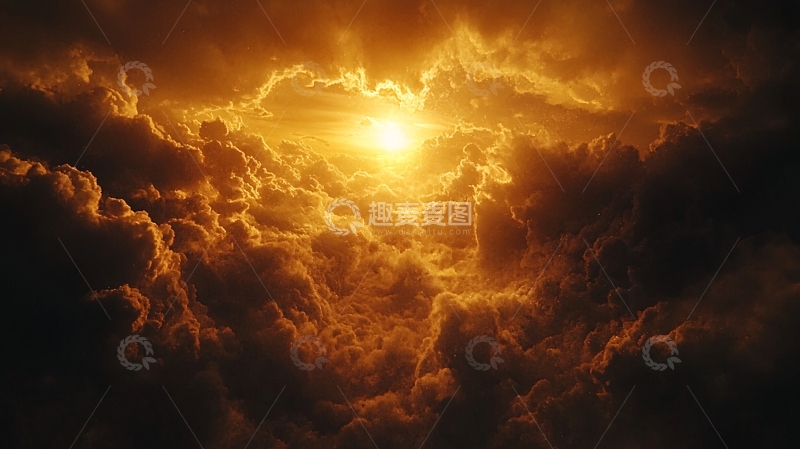 高清大图下载【趣麦麦图】金光穿透乌云