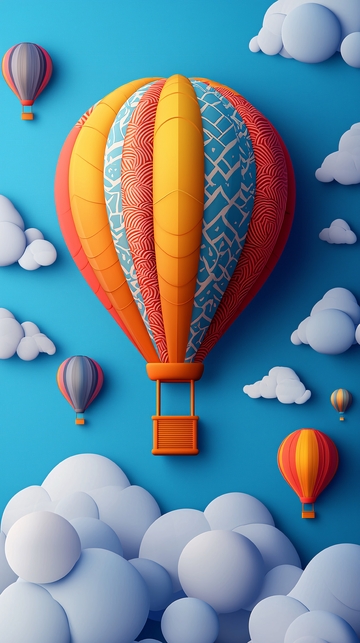 彩色热气球