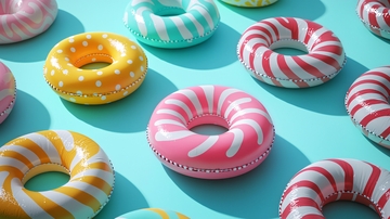 彩色甜甜圈泳圈