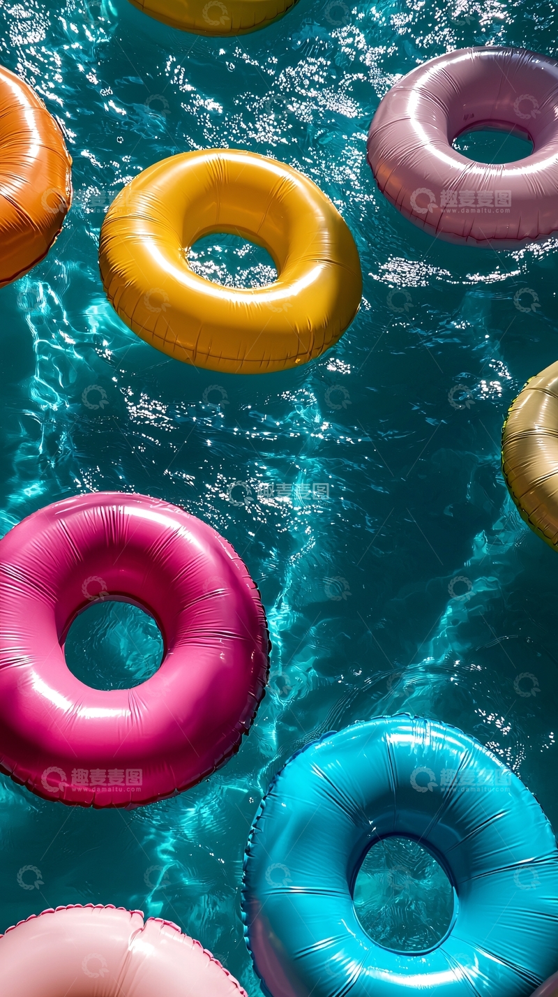 高清大图下载【趣麦麦图】彩色游泳圈