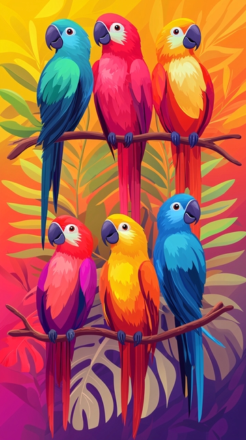 五彩鹦鹉热带植物