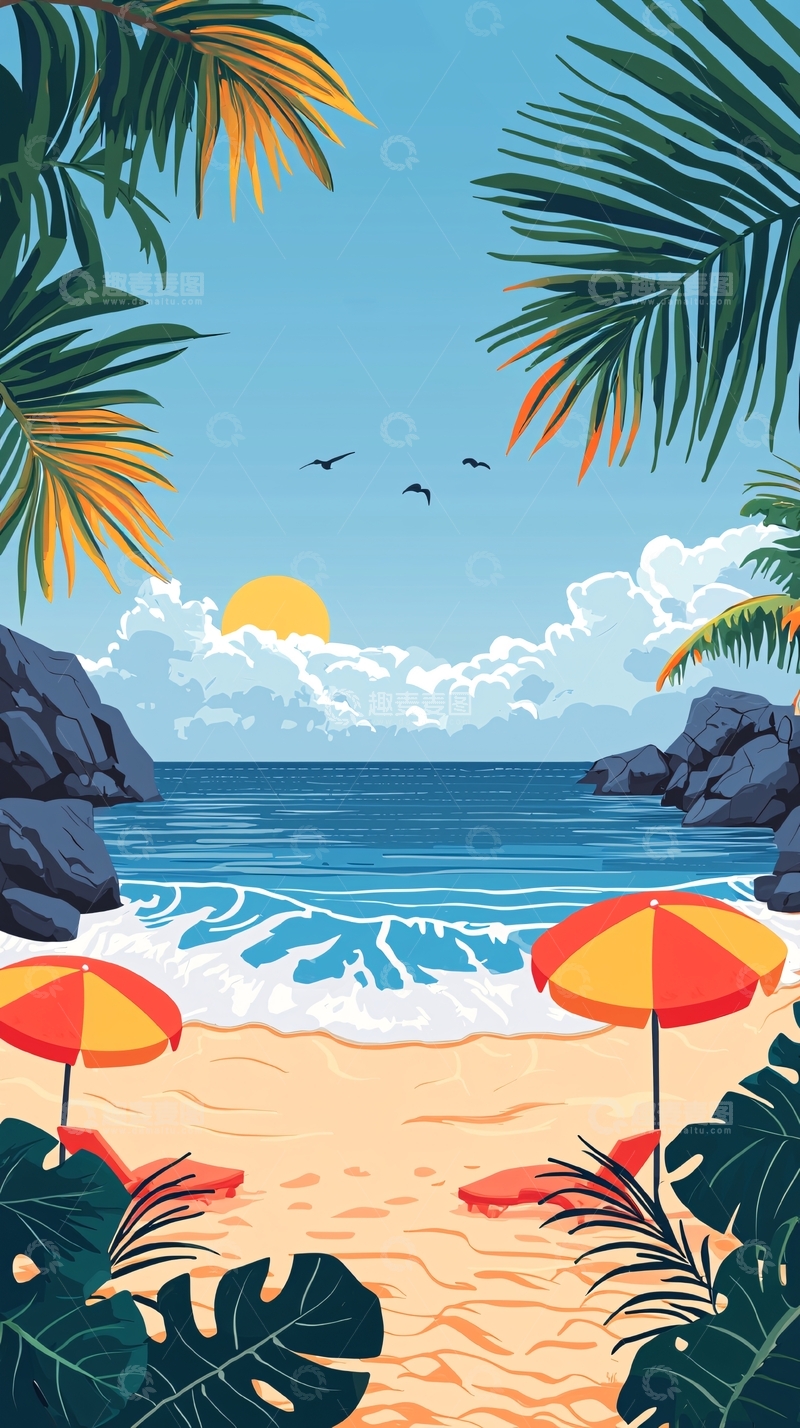 高清大图下载【趣麦麦图】热带海滩风景图