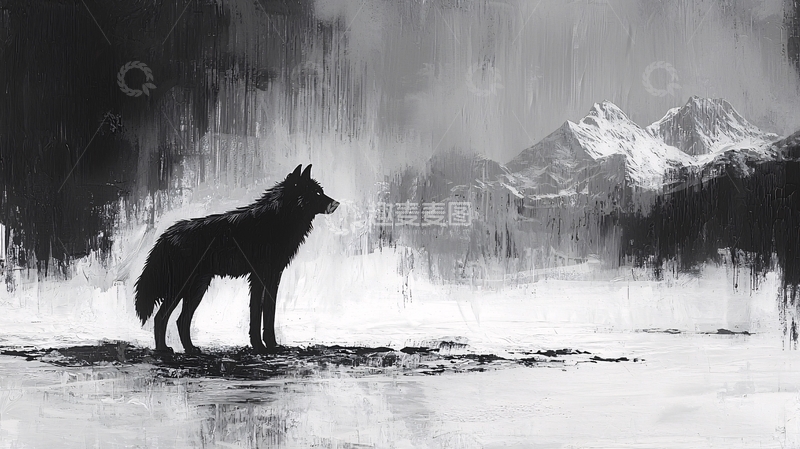 高清大图下载【趣麦麦图】黑狼