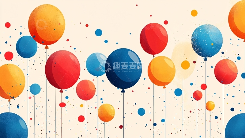 高清大图下载【趣麦麦图】彩色气球背景