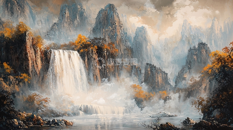 高清大图下载【趣麦麦图】水墨山水画1037