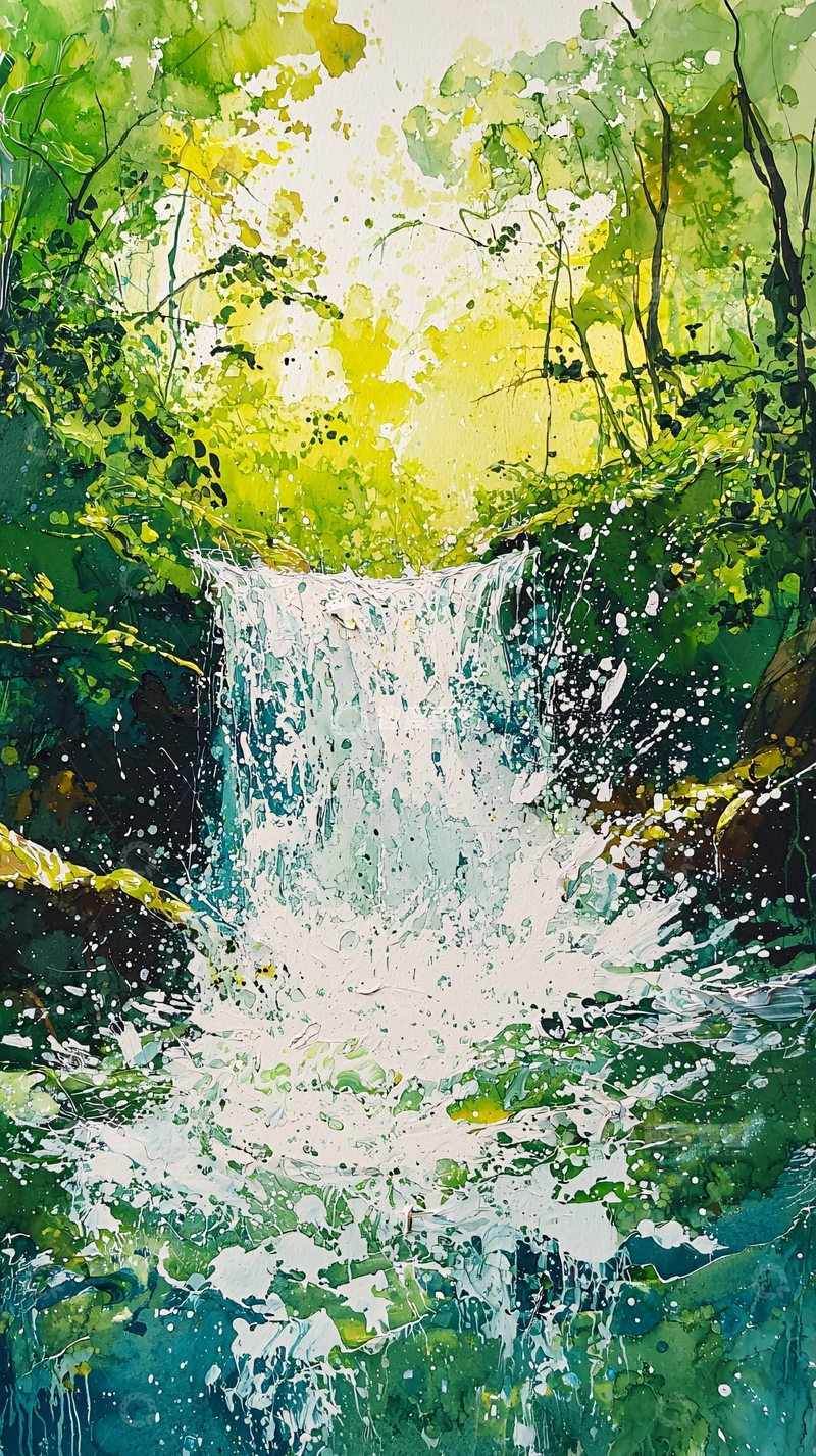 高清大图下载【趣麦麦图】绿色瀑布