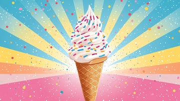 彩色甜筒冰淇淋