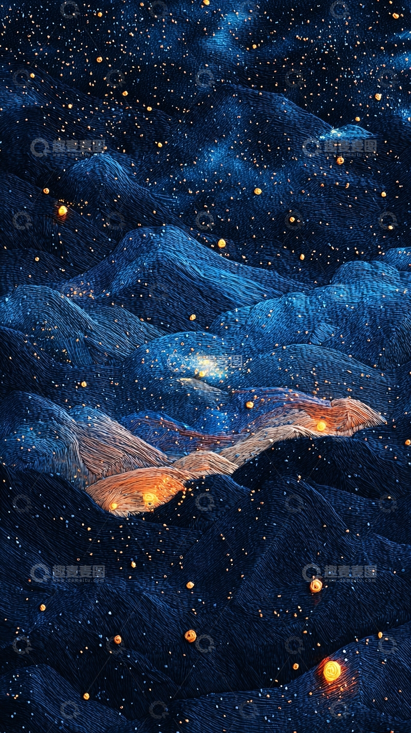 高清大图下载【趣麦麦图】蓝色星球夜景