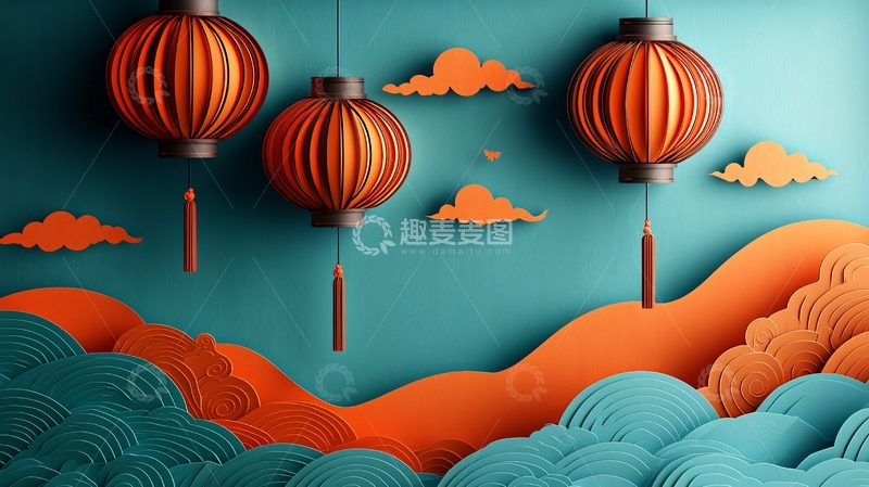 高清大图下载【趣麦麦图】中国风灯笼