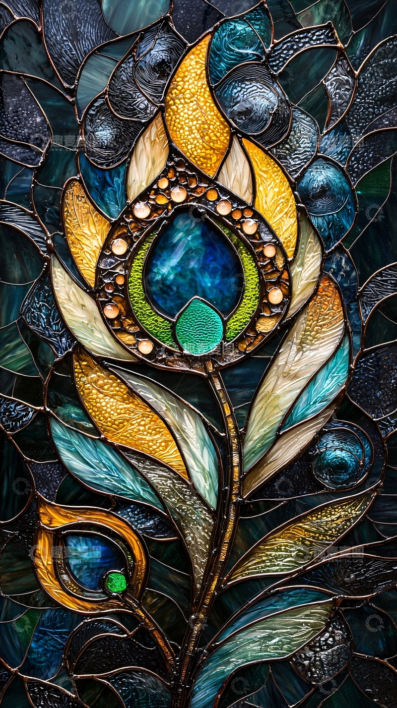 高清大图下载【趣麦麦图】彩色玻璃窗花