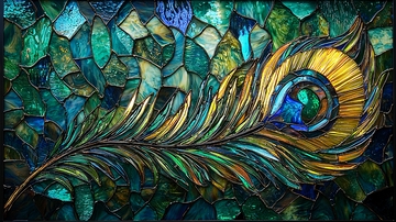 马赛克孔雀羽毛