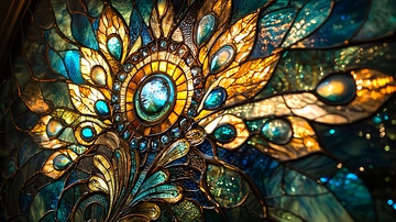 精美彩色玻璃窗花纹