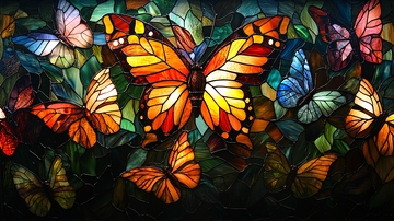 彩色玻璃蝴蝶马赛克