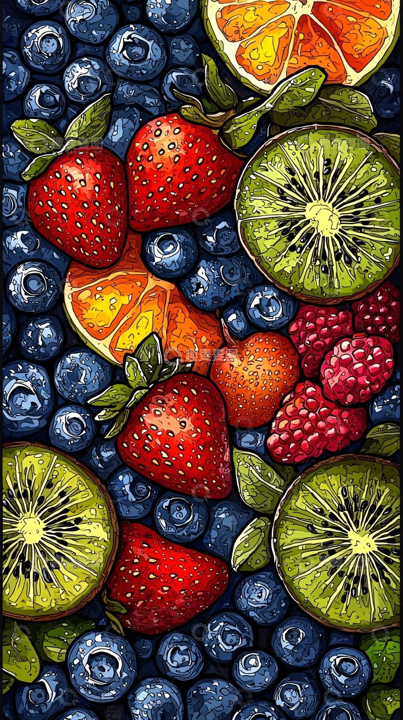 高清大图下载【趣麦麦图】水果手绘图