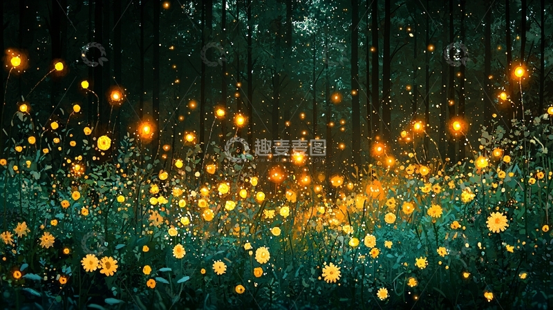 高清大图下载【趣麦麦图】萤火虫森林39