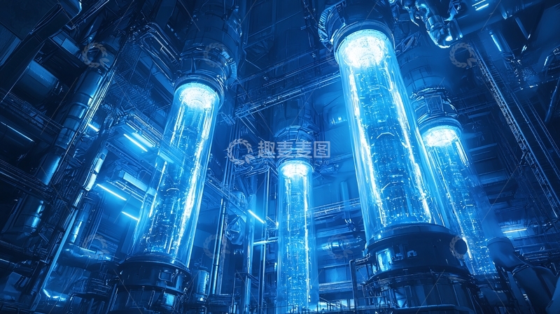 高清大图下载【趣麦麦图】蓝色发光管道