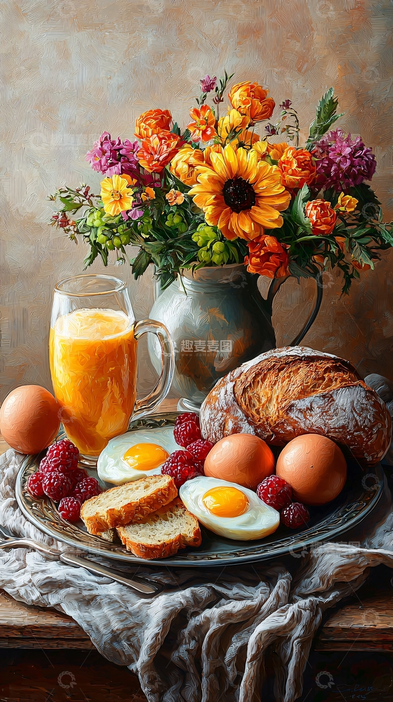 高清大图下载【趣麦麦图】静物早餐