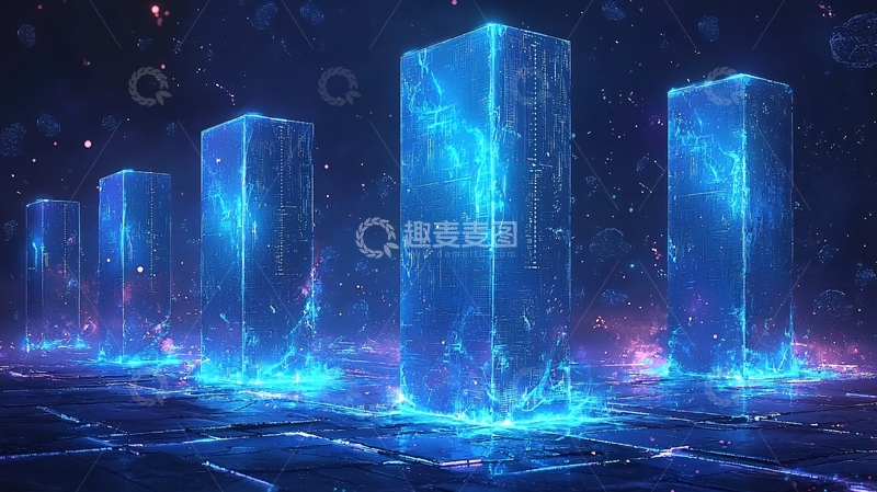 高清大图下载【趣麦麦图】蓝色能量方块