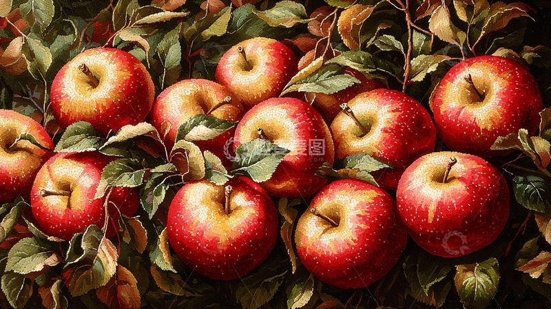 高清大图下载【趣麦麦图】红苹果静物油画