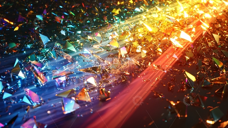 高清大图下载【趣麦麦图】彩色碎片光线爆裂