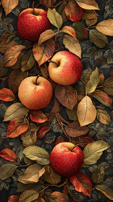 秋日红苹果树枝