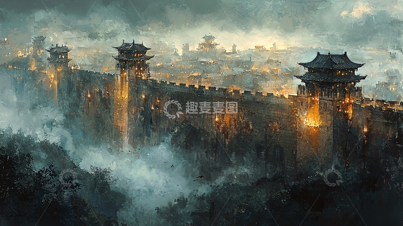 高清大图下载【趣麦麦图】水墨古城