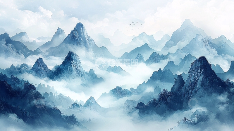 高清大图下载【趣麦麦图】水墨山水画1047