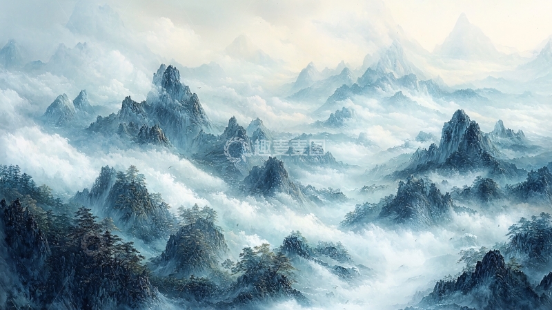 高清大图下载【趣麦麦图】云海仙山14