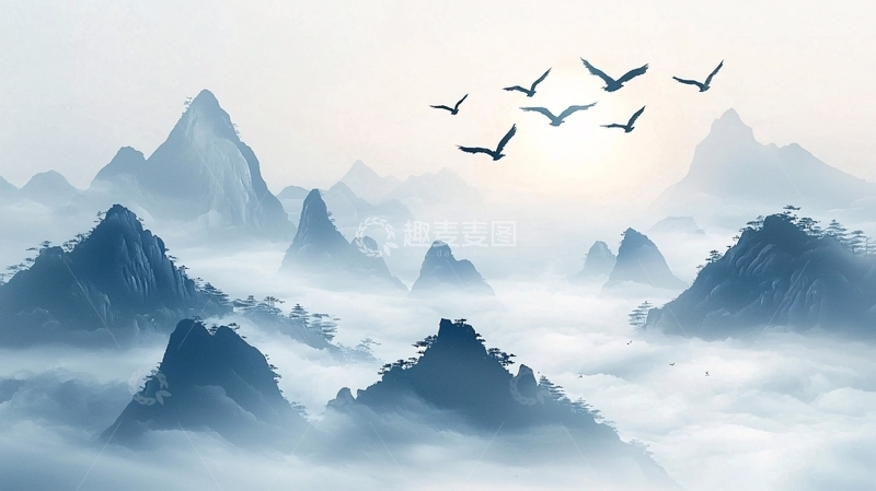 高清大图下载【趣麦麦图】水墨山水画1060