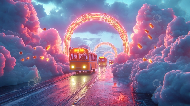 高清大图下载【趣麦麦图】梦幻公路