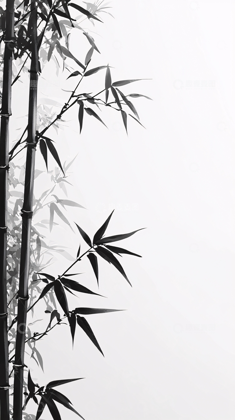 高清大图下载【趣麦麦图】水墨画竹子