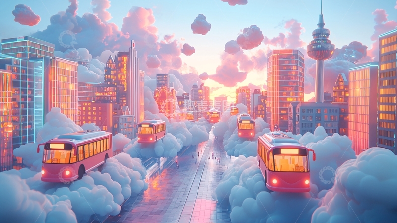 高清大图下载【趣麦麦图】云端城市