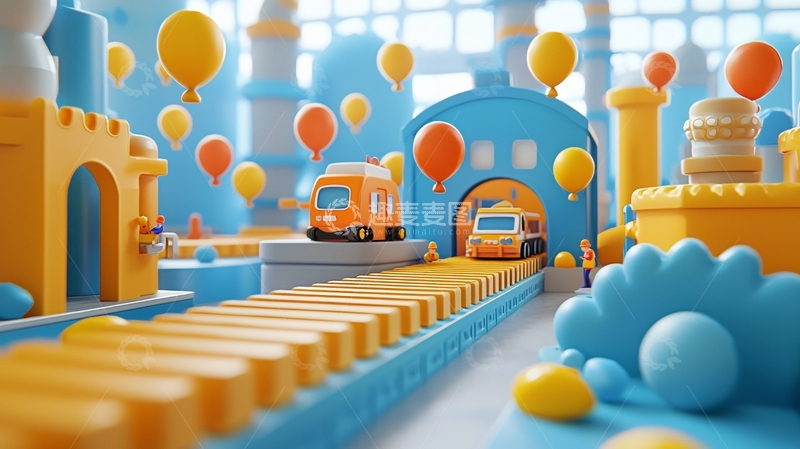 高清大图下载【趣麦麦图】童话般梦幻卡通城市