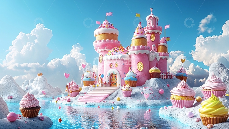 高清大图下载【趣麦麦图】粉色糖果城堡