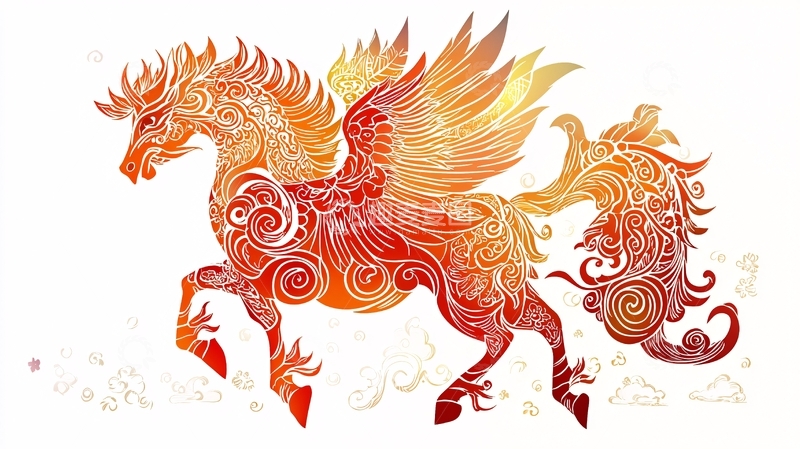 高清大图下载【趣麦麦图】火焰飞马