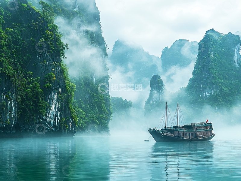 高清大图下载【趣麦麦图】仙境般山水画卷