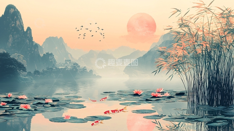 高清大图下载【趣麦麦图】水墨山水画1064