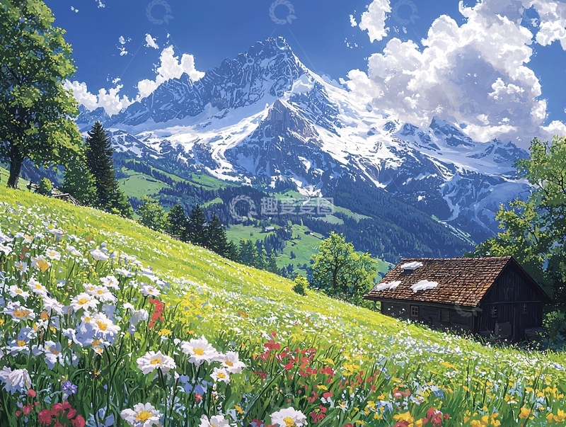 高清大图下载【趣麦麦图】阿尔卑斯山脉