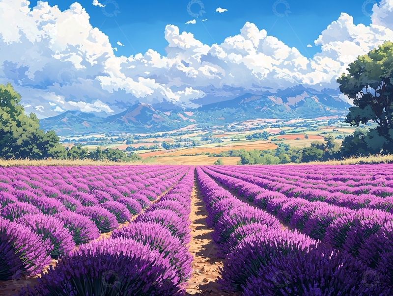 高清大图下载【趣麦麦图】薰衣草田园风景