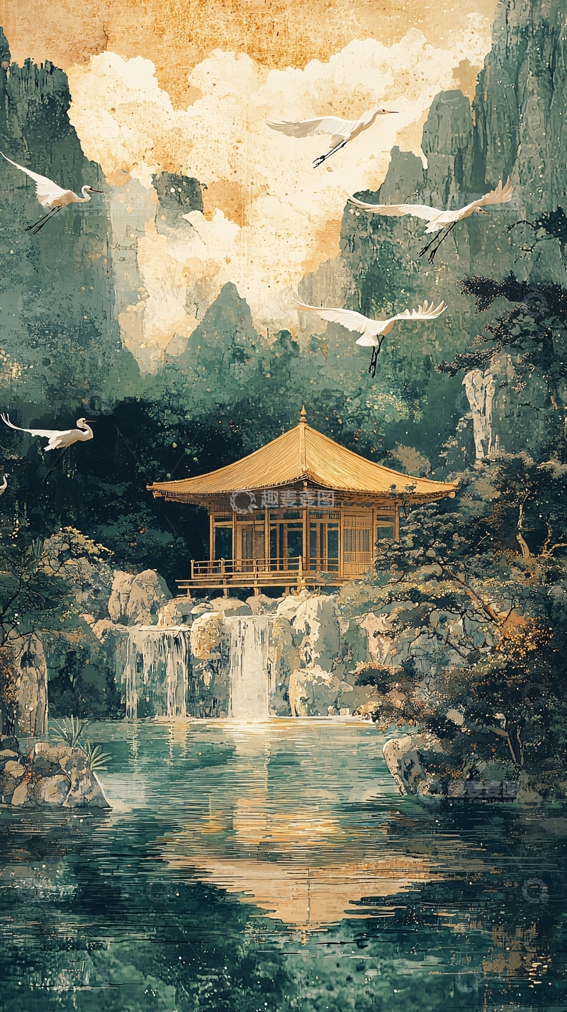 高清大图下载【趣麦麦图】水墨山水画1065