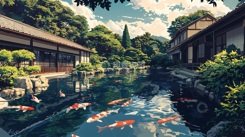 高清大图下载【趣麦麦图】日式庭院