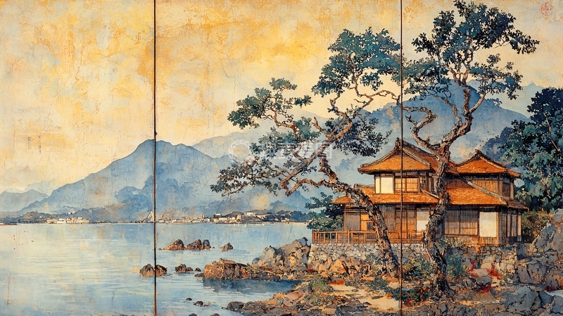 高清大图下载【趣麦麦图】日式山水画