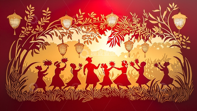 高清大图下载【趣麦麦图】红色剪影