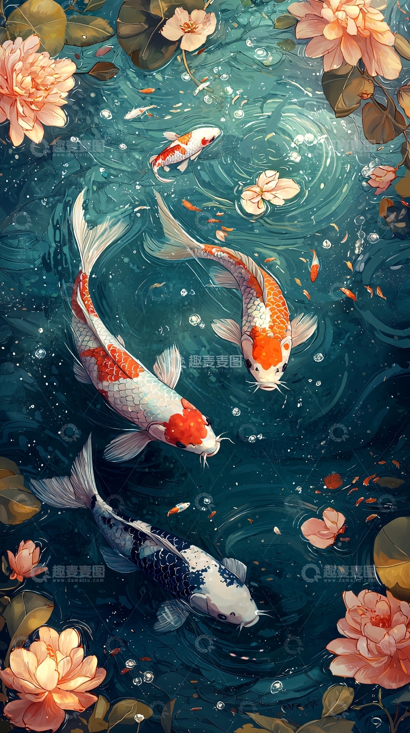 高清大图下载【趣麦麦图】锦鲤