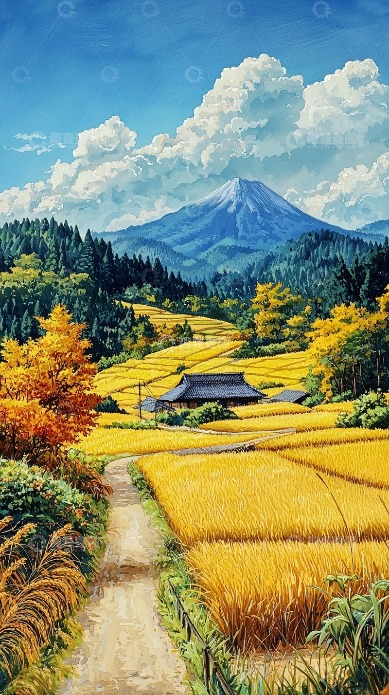 高清大图下载【趣麦麦图】富士山秋景