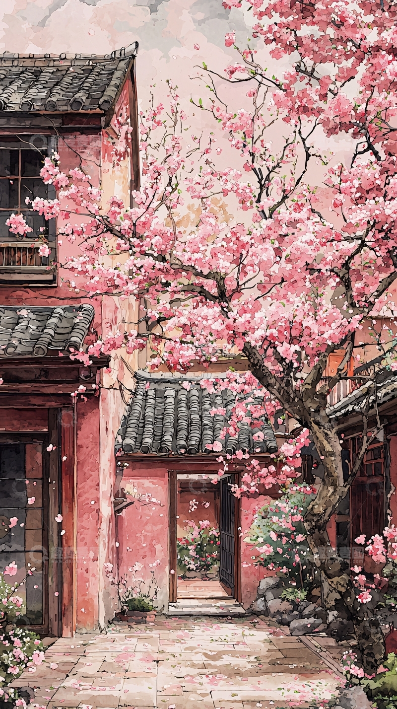 高清大图下载【趣麦麦图】粉色建筑