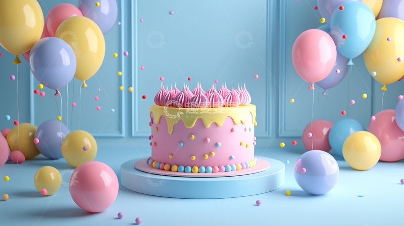 高清大图下载【趣麦麦图】粉色系生日蛋糕