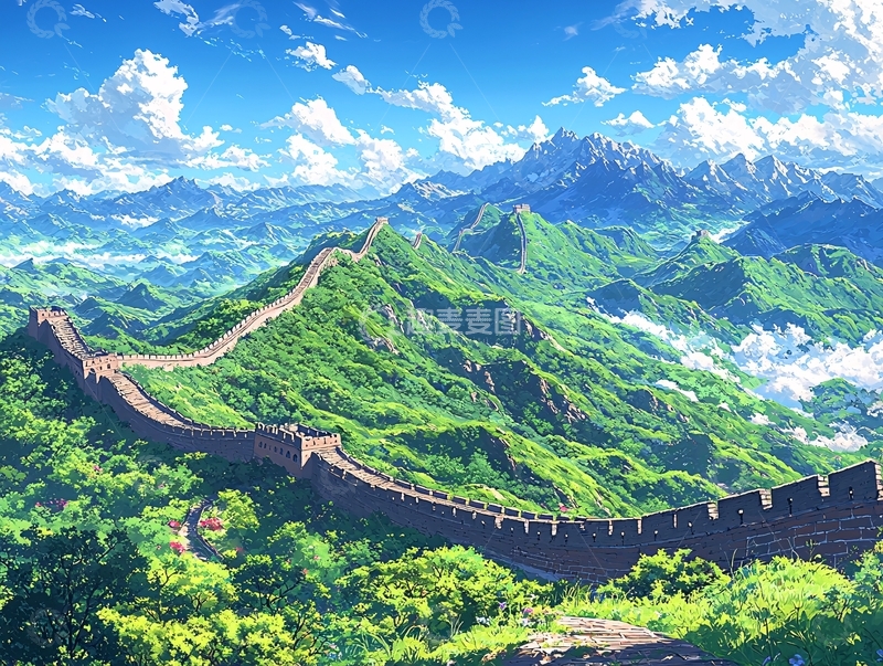 高清大图下载【趣麦麦图】长城山水风景画