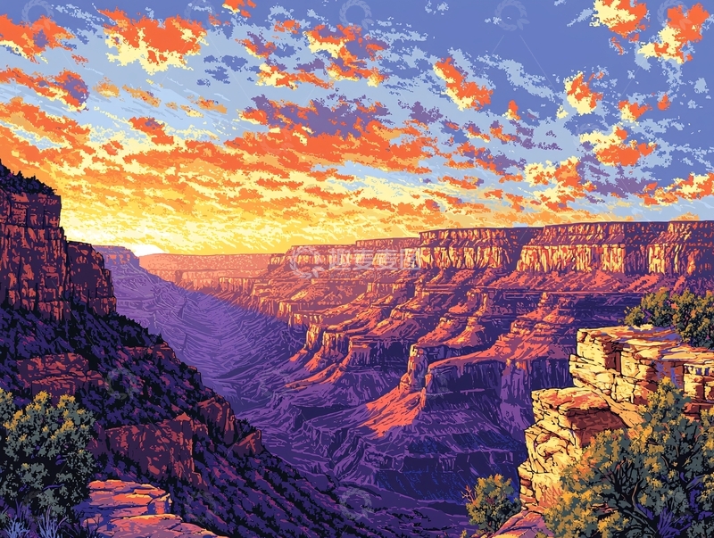 高清大图下载【趣麦麦图】日落峡谷风景