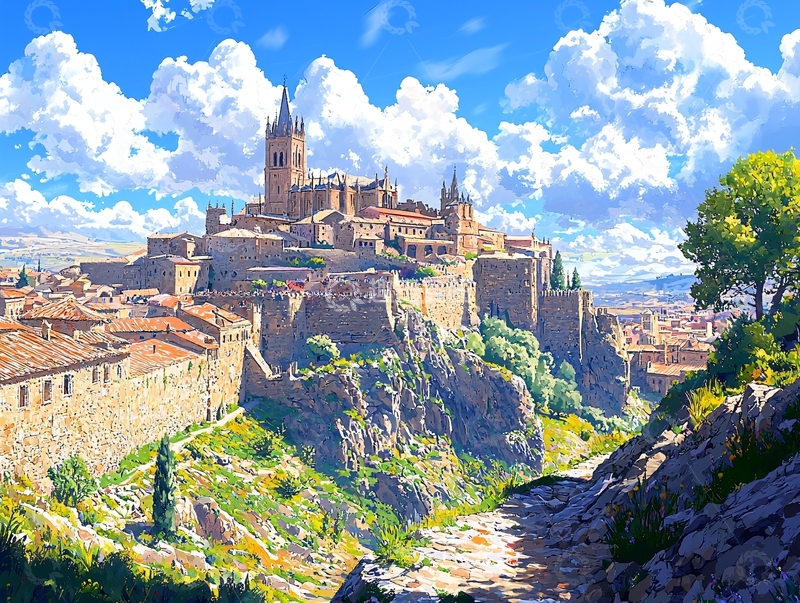 高清大图下载【趣麦麦图】山顶古城